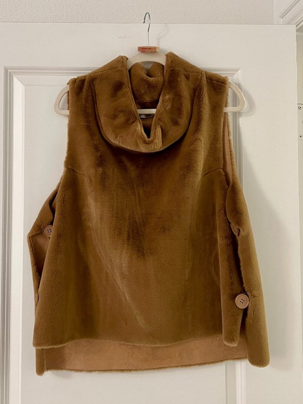 Patrizia Luca Brown Shearling Fur Gilet Sleeveless Vest